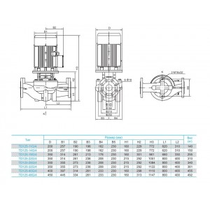 Насос циркуляционный с сухим ротором CNP TD125-32G 4SWHCJ 22кВт 3х380В чугун PN 12 110гр.