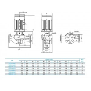 Насос циркуляционный с сухим ротором CNP TD32-40G 2SWHCJ 4кВт 3х380В чугун PN 12 110гр.