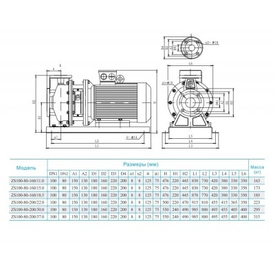 Консольно-моноблочный насос CNP ZS 100-80-160/18,5 SSC Консольно-моноблочный насос CNP ZS 100-80-160/18,5 SSC